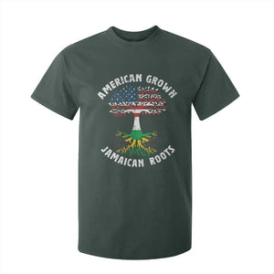 American Grown Jamaican Roots T Shirt For Kid Retro USA Jamaica Flag TS10 Dark Forest Green Print Your Wear