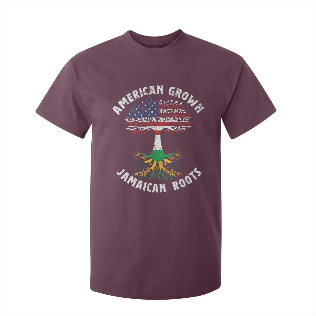 American Grown Jamaican Roots T Shirt For Kid Retro USA Jamaica Flag TS10 Maroon Print Your Wear