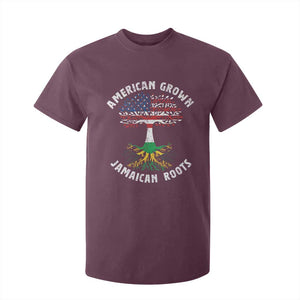 American Grown Jamaican Roots T Shirt For Kid Retro USA Jamaica Flag TS10 Maroon Print Your Wear