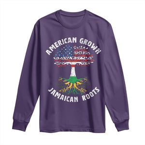 American Grown Jamaican Roots Long Sleeve Shirt Retro USA Jamaica Flag TS10 Purple Print Your Wear