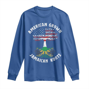 American Grown Jamaican Roots Long Sleeve Shirt Retro USA Jamaica Flag TS10 Royal Blue Print Your Wear