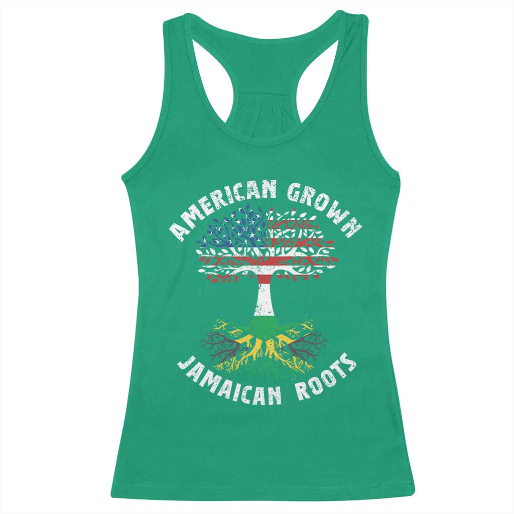 American Grown Jamaican Roots Racerback Tank Top Retro USA Jamaica Flag TS10 Irish Green Print Your Wear