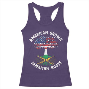American Grown Jamaican Roots Racerback Tank Top Retro USA Jamaica Flag TS10 Purple Print Your Wear