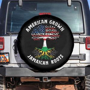 American Grown Jamaican Roots Spare Tire Cover Retro USA Jamaica Flag TS10 No hole Black Print Your Wear