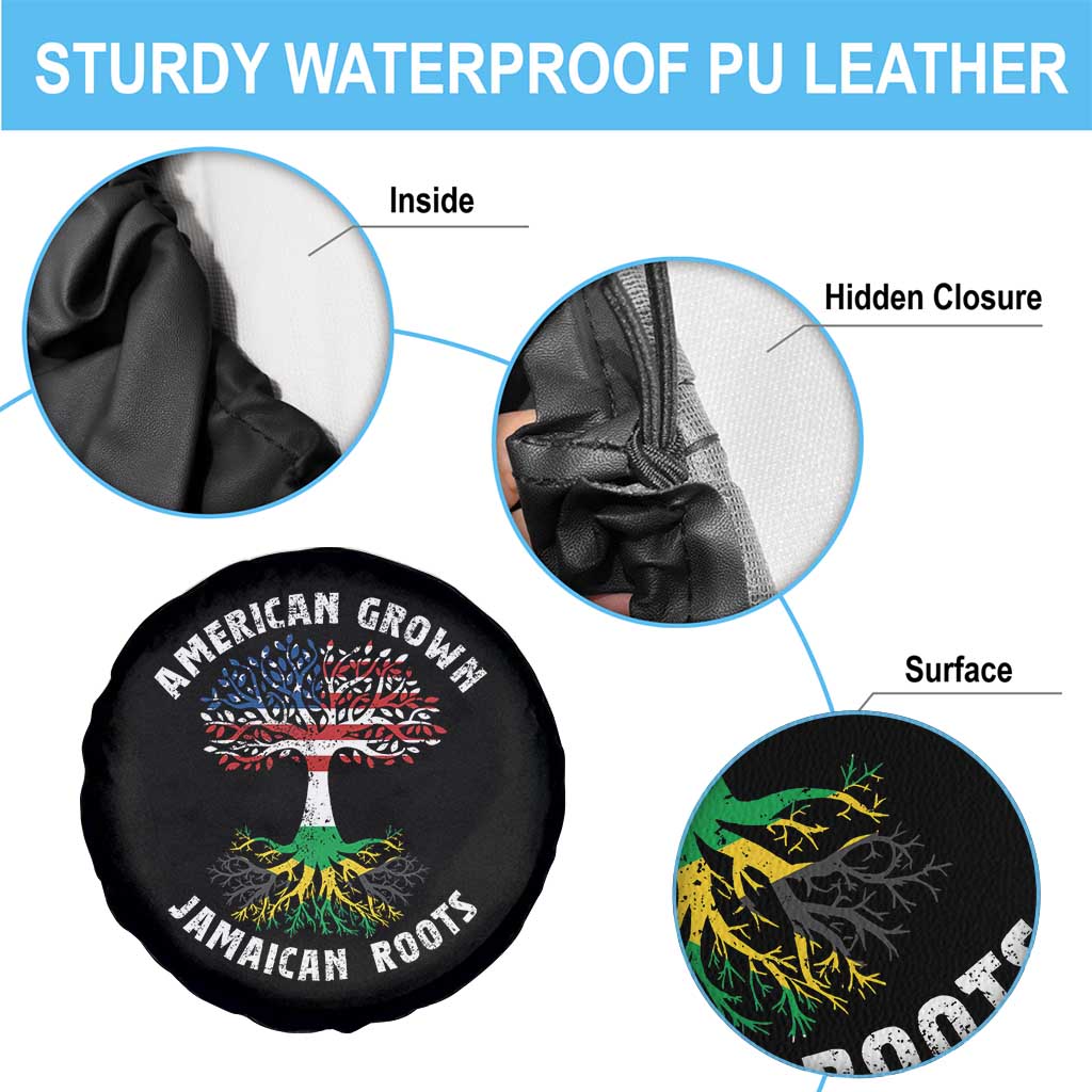 American Grown Jamaican Roots Spare Tire Cover Retro USA Jamaica Flag TS10 Print Your Wear