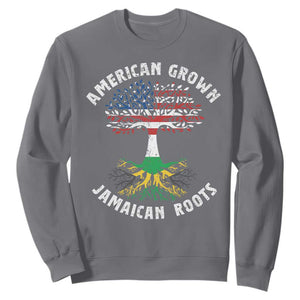 American Grown Jamaican Roots Sweatshirt Retro USA Jamaica Flag TS10 Charcoal Print Your Wear