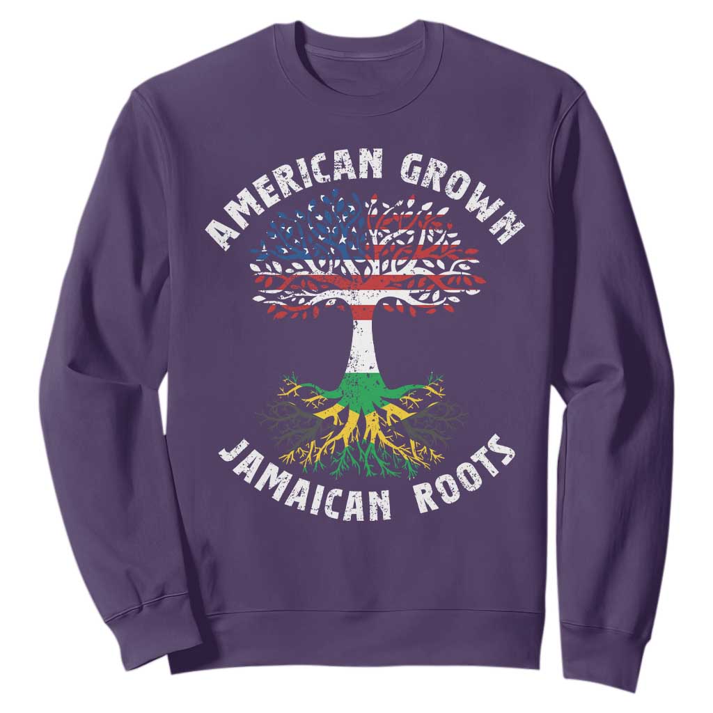 American Grown Jamaican Roots Sweatshirt Retro USA Jamaica Flag TS10 Purple Print Your Wear