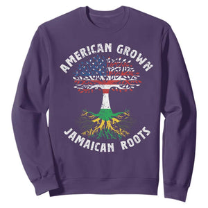 American Grown Jamaican Roots Sweatshirt Retro USA Jamaica Flag TS10 Purple Print Your Wear