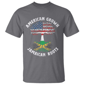 American Grown Jamaican Roots T Shirt Retro USA Jamaica Flag TS10 Charcoal Print Your Wear