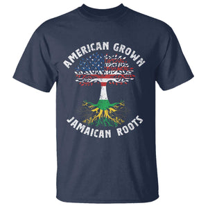 American Grown Jamaican Roots T Shirt Retro USA Jamaica Flag TS10 Navy Print Your Wear