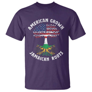 American Grown Jamaican Roots T Shirt Retro USA Jamaica Flag TS10 Purple Print Your Wear