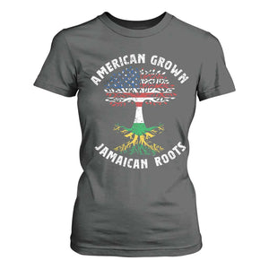 American Grown Jamaican Roots T Shirt For Women Retro USA Jamaica Flag TS10 Dark Heather Print Your Wear