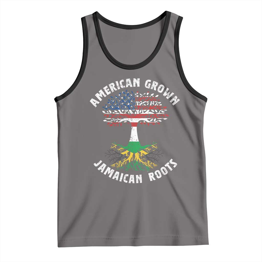 American Grown Jamaican Roots Tank Top Retro USA Jamaica Flag TS10 Deep Heather Black Print Your Wear