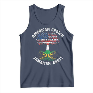 American Grown Jamaican Roots Tank Top Retro USA Jamaica Flag TS10 Navy Print Your Wear