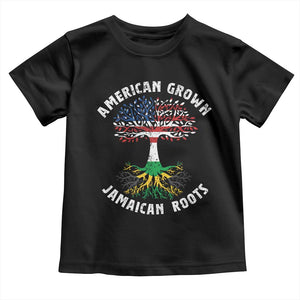 American Grown Jamaican Roots Toddler T Shirt Retro USA Jamaica Flag TS10 Black Print Your Wear
