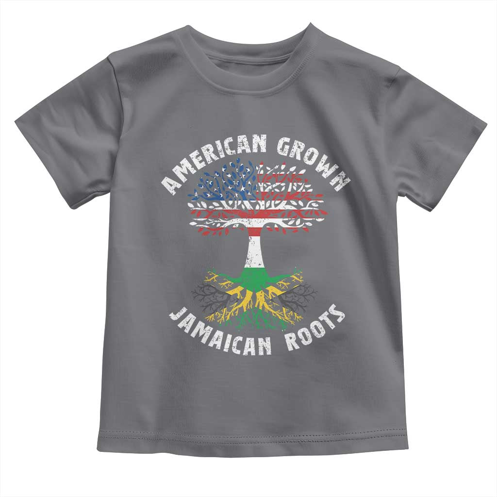 American Grown Jamaican Roots Toddler T Shirt Retro USA Jamaica Flag TS10 Charcoal Print Your Wear