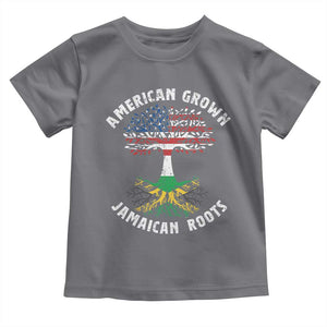 American Grown Jamaican Roots Toddler T Shirt Retro USA Jamaica Flag TS10 Charcoal Print Your Wear