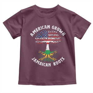 American Grown Jamaican Roots Toddler T Shirt Retro USA Jamaica Flag TS10 Maroon Print Your Wear