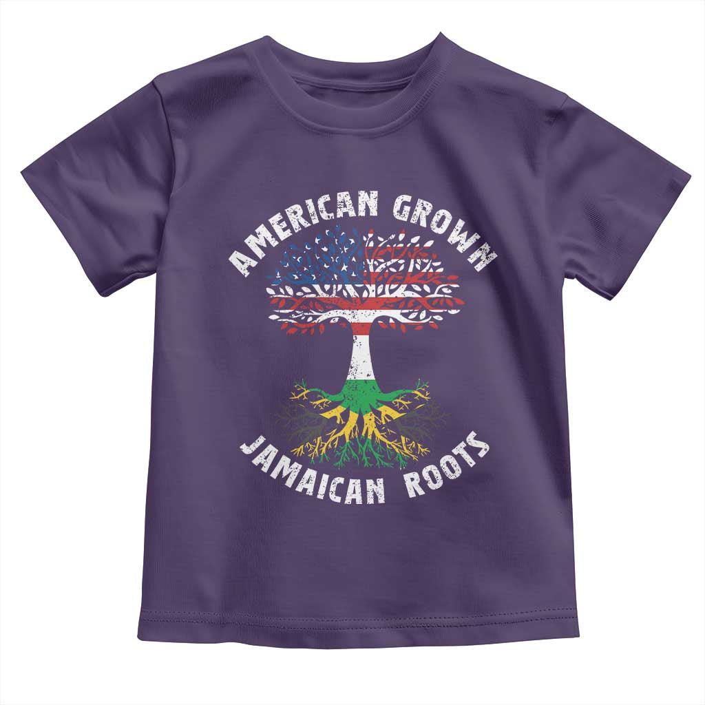 American Grown Jamaican Roots Toddler T Shirt Retro USA Jamaica Flag TS10 Purple Print Your Wear