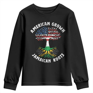 American Grown Jamaican Roots Youth Sweatshirt Retro USA Jamaica Flag TS10 Black Print Your Wear