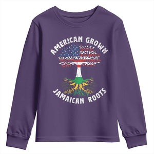 American Grown Jamaican Roots Youth Sweatshirt Retro USA Jamaica Flag TS10 Purple Print Your Wear