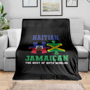 Haitian Jamaican Roots Throw Blanket Haiti Jamaica Combo Puzzle TS10 Print Your Wear