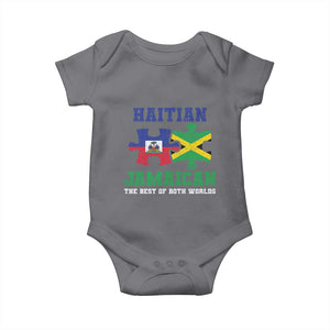 Haitian Jamaican Roots Baby Onesie Haiti Jamaica Combo Puzzle TS10 Charcoal Print Your Wear