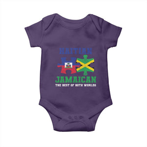 Haitian Jamaican Roots Baby Onesie Haiti Jamaica Combo Puzzle TS10 Purple Print Your Wear