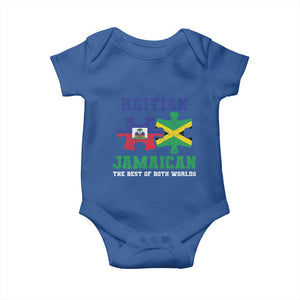 Haitian Jamaican Roots Baby Onesie Haiti Jamaica Combo Puzzle TS10 Royal Blue Print Your Wear