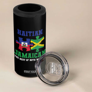 Haitian Jamaican Roots 4 in 1 Can Cooler Tumbler Haiti Jamaica Combo Puzzle TS10 Print Your Wear