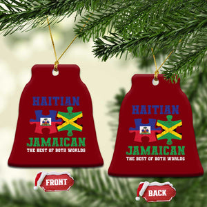 Haitian Jamaican Roots Ceramic Ornament Haiti Jamaica Combo Puzzle TS10 Print Your Wear