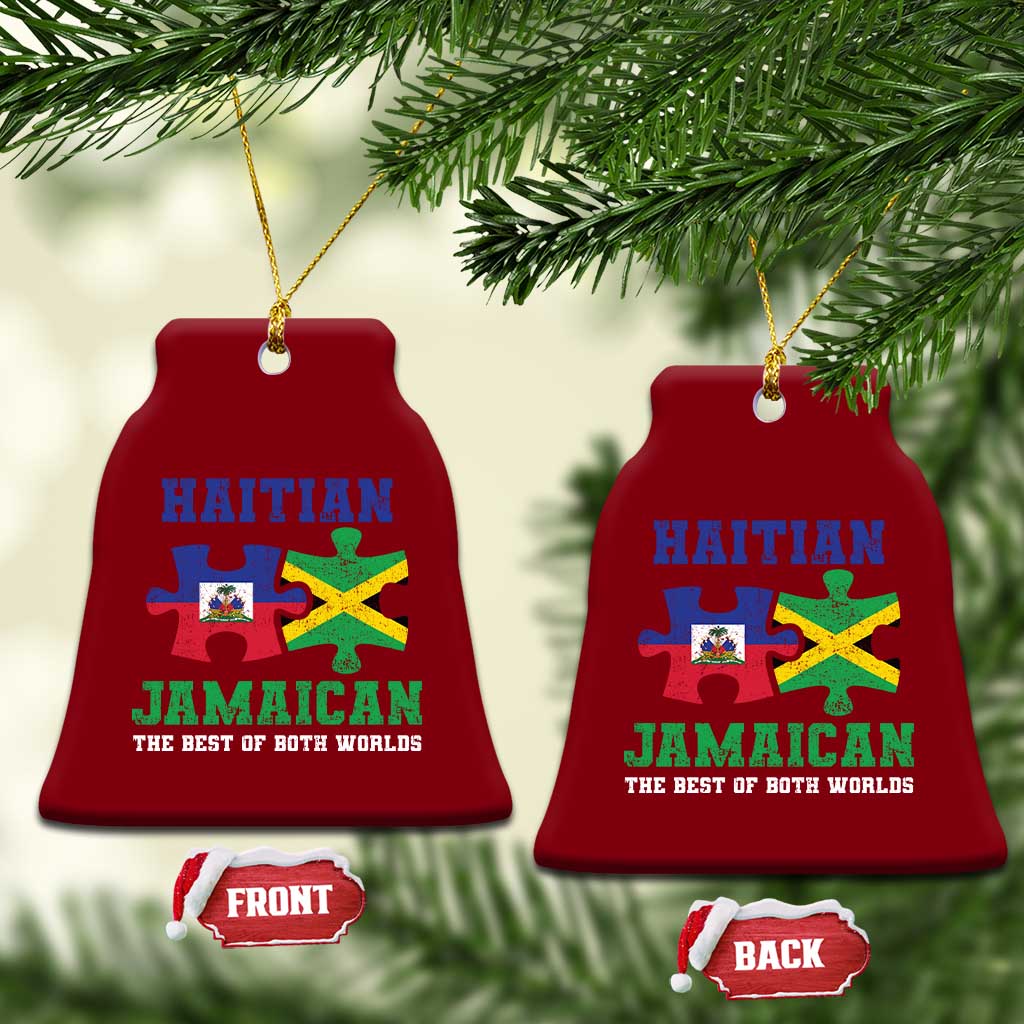 Haitian Jamaican Roots Ceramic Ornament Haiti Jamaica Combo Puzzle TS10 Print Your Wear