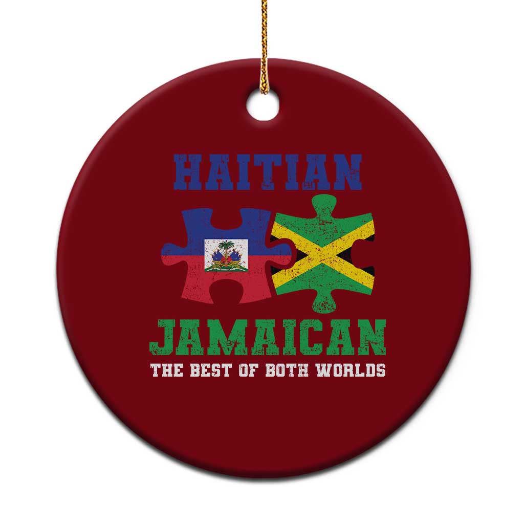 Haitian Jamaican Roots Ceramic Ornament Haiti Jamaica Combo Puzzle TS10 1pc Red Print Your Wear