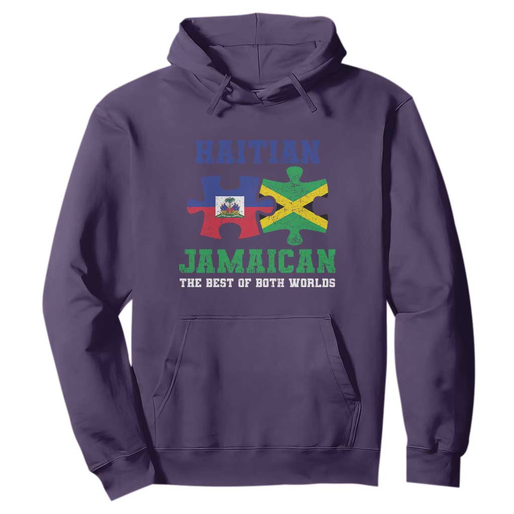 Haitian Jamaican Roots Hoodie Haiti Jamaica Combo Puzzle TS10 Purple Print Your Wear