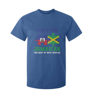 Haitian Jamaican Roots T Shirt For Kid Haiti Jamaica Combo Puzzle TS10 Royal Blue Print Your Wear