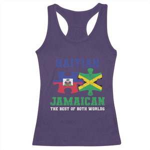 Haitian Jamaican Roots Racerback Tank Top Haiti Jamaica Combo Puzzle TS10 Purple Print Your Wear