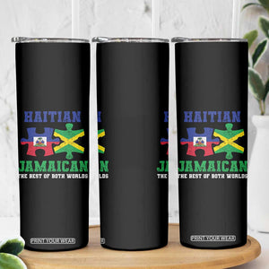 Haitian Jamaican Roots Skinny Tumbler Haiti Jamaica Combo Puzzle TS10 Print Your Wear