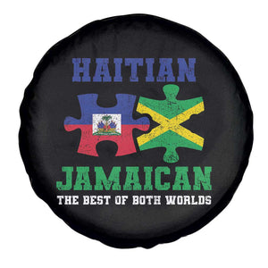 Haitian Jamaican Roots Spare Tire Cover Haiti Jamaica Combo Puzzle TS10 Print Your Wear