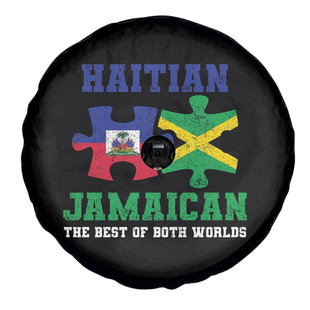 Haitian Jamaican Roots Spare Tire Cover Haiti Jamaica Combo Puzzle TS10 Print Your Wear