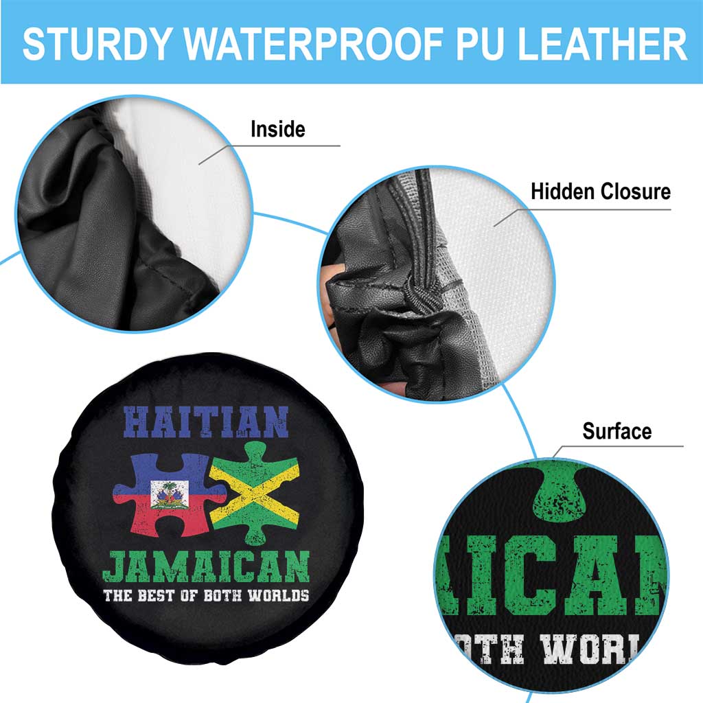 Haitian Jamaican Roots Spare Tire Cover Haiti Jamaica Combo Puzzle TS10 Print Your Wear