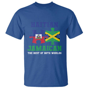 Haitian Jamaican Roots T Shirt Haiti Jamaica Combo Puzzle TS10 Royal Blue Print Your Wear