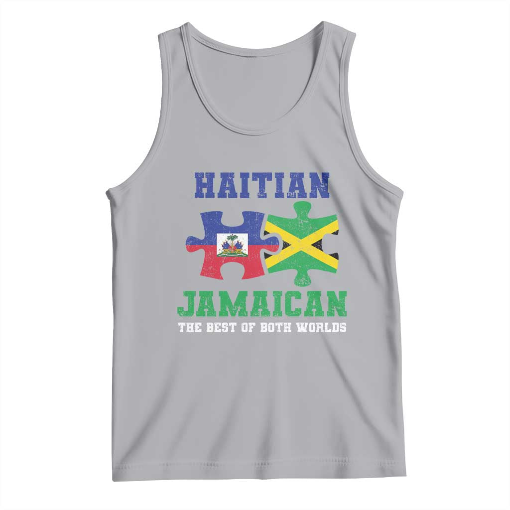 Haitian Jamaican Roots Tank Top Haiti Jamaica Combo Puzzle TS10 Athletic Heather Print Your Wear
