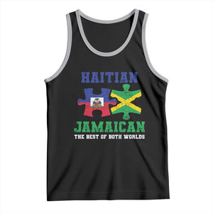 Haitian Jamaican Roots Tank Top Haiti Jamaica Combo Puzzle TS10 Black Athletic Heather Print Your Wear