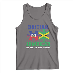 Haitian Jamaican Roots Tank Top Haiti Jamaica Combo Puzzle TS10 Deep Heather Print Your Wear
