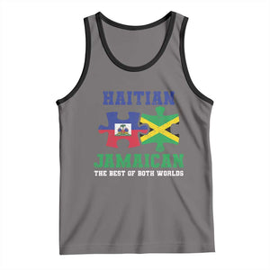 Haitian Jamaican Roots Tank Top Haiti Jamaica Combo Puzzle TS10 Deep Heather Black Print Your Wear