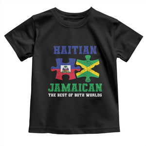 Haitian Jamaican Roots Toddler T Shirt Haiti Jamaica Combo Puzzle TS10 Black Print Your Wear