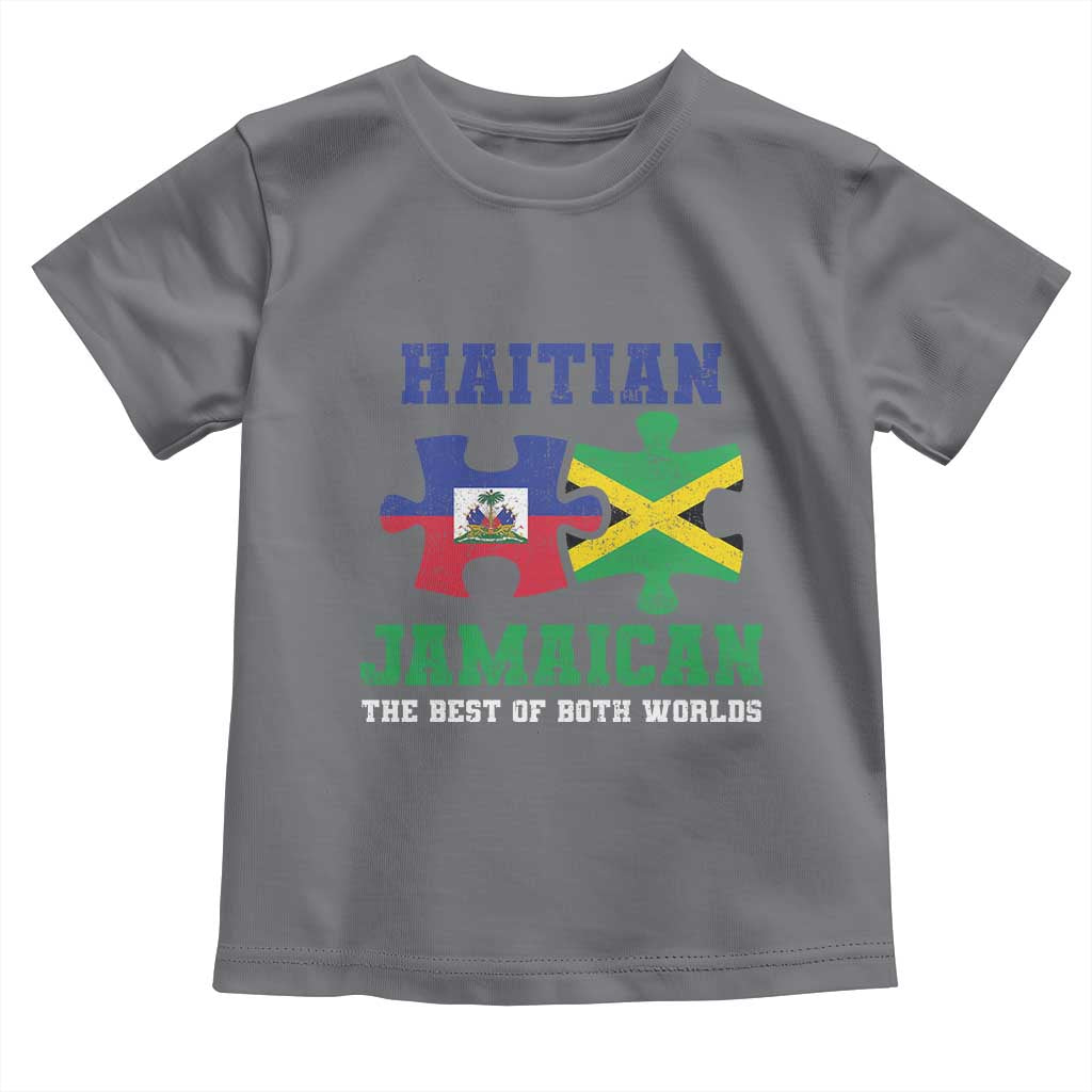 Haitian Jamaican Roots Toddler T Shirt Haiti Jamaica Combo Puzzle TS10 Charcoal Print Your Wear