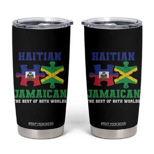 Haitian Jamaican Roots Tumbler Cup Haiti Jamaica Combo Puzzle TS10 Black Print Your Wear