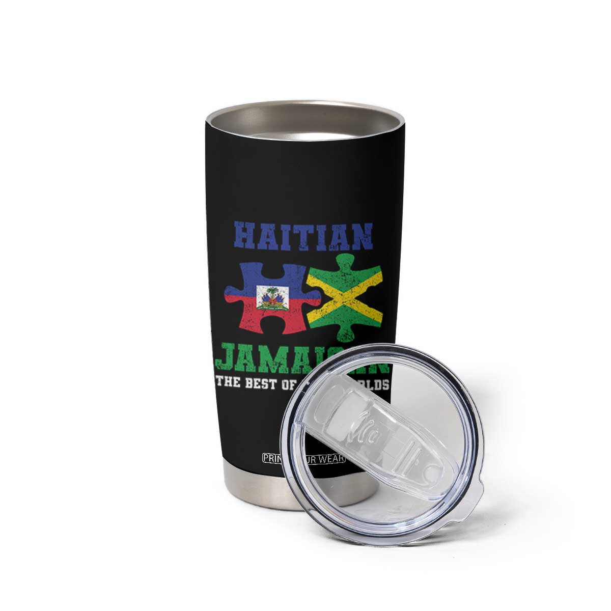 Haitian Jamaican Roots Tumbler Cup Haiti Jamaica Combo Puzzle TS10 Print Your Wear