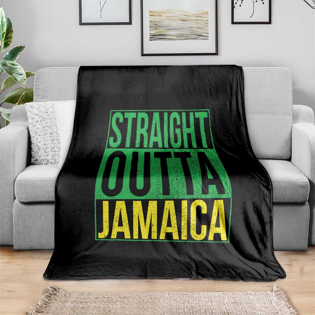 Straight Outta Jamaica Throw Blanket Cool Jamaican Travel Vacation TS10 Print Your Wear